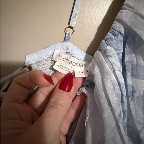 EUC - V. Chapman Carmen Corset Front-Slit Ruffled Gown (14) - Picture 7 of 8